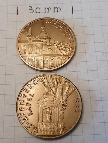 2 prachtige medailles van Kortenberg 1981 en 1984 beschikbaar voor biedingen
