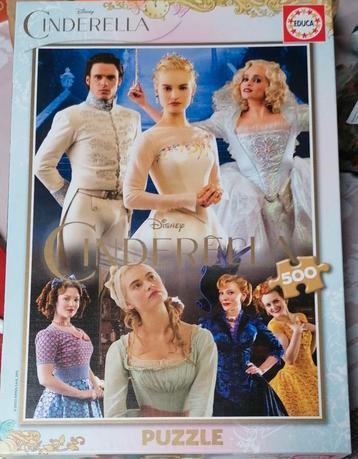 Educa - Disney Cinderella - 500st - volledig zie foto 2, Enlèvement ou Envoi, 500 à 1500 pièces, Comme neuf, Puzzle