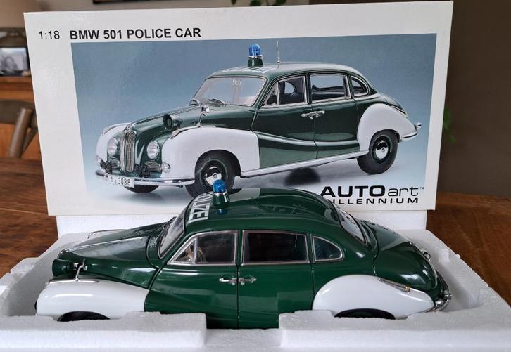 BMW 501 Police Car 1:18 Autoart, Hobby en Vrije tijd, Modelauto's | 1:18, Nieuw, Auto, Autoart, Ophalen of Verzenden