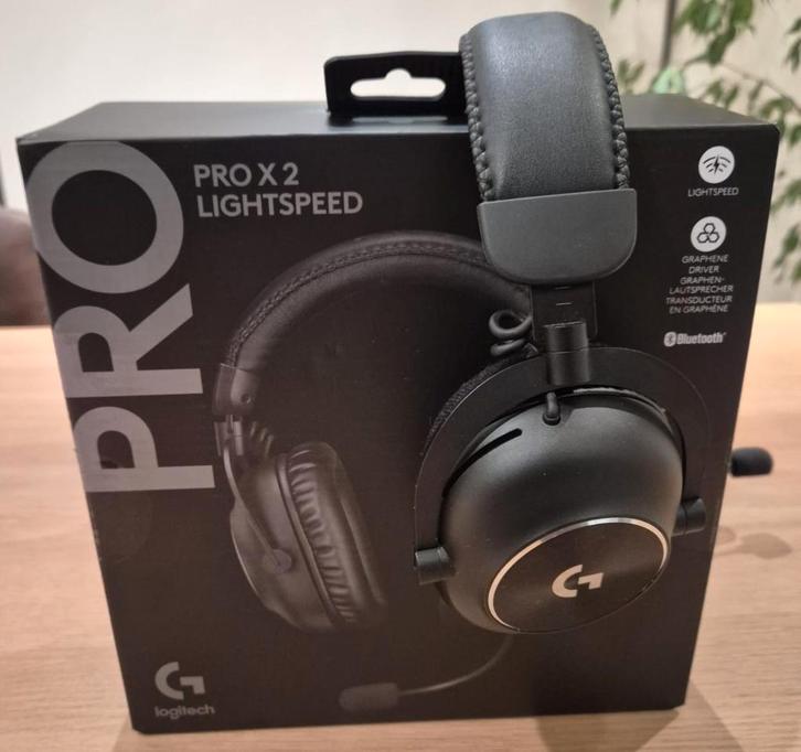 Logitech G Pro x 2 Lightspeed, Computers en Software, Headsets, Zo goed als nieuw, Over-ear, Draadloos, Gaming headset, Inklapbare microfoon