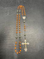 Antieke Art Nouveau zilveren rozenkrans met koraal ca. 1900, Antiek en Kunst, Ophalen of Verzenden