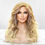 Swiss lace pruik lang haar beach wave krullen Calyx kleur T2, Verzenden, Nieuw, Pruik of Haarverlenging