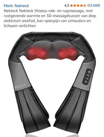 Massagetoestel rug en nek NIEUW beschikbaar voor biedingen