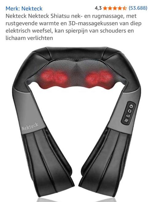 Massagetoestel rug en nek NIEUW, Sport en Fitness, Massageproducten, Nieuw, Apparaat, Ophalen of Verzenden