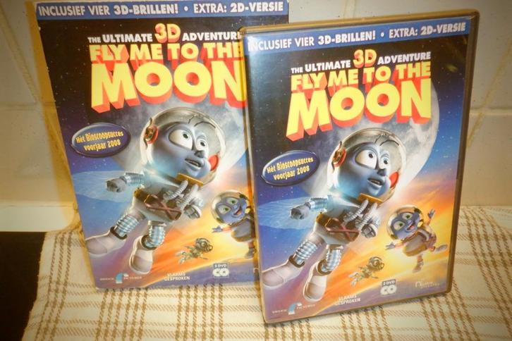 DVD 3D+2D Versie +3D Brillen Fly Me To The Moon., CD & DVD, DVD | Films d'animation & Dessins animés, Comme neuf, Américain, Tous les âges