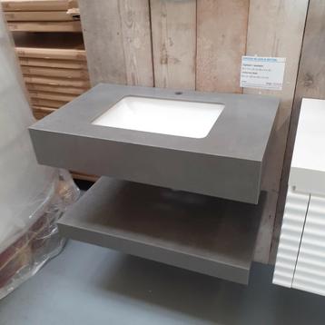 Badkamermeubel, Leisteen, Grijs betonlook, 80 cm, Varden 80 beschikbaar voor biedingen