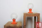 Ensemble de veilleuses oranges, Maison & Meubles, Lampes | Lampes de table, Vintage, Utilisé, Moins de 50 cm, Enlèvement ou Envoi