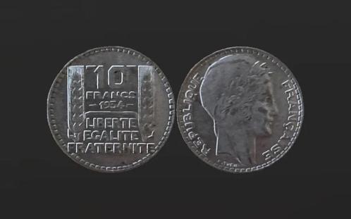 Zilveren munt 10 Franc ( Frankrijk) 1934, Postzegels en Munten, Munten | Europa | Niet-Euromunten, Losse munt, Frankrijk, Zilver