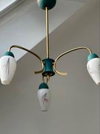 Vintage Mid-Century Hanglamp (jaren ’50-’60) – 3-armig, Ophalen of Verzenden, Zo goed als nieuw, Glas
