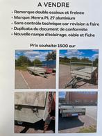 Dubbelassige aanhangwagen, Auto diversen, Aanhangers en Bagagewagens, Ophalen, Gebruikt