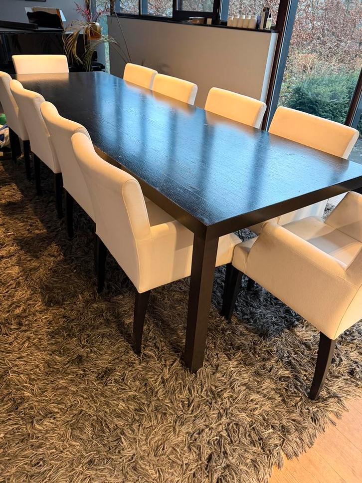 Tafel met stoelen, Huis en Inrichting, Tafels | Eettafels, 50 tot 100 cm, 200 cm of meer, Vijf personen of meer, Rechthoekig, Eikenhout