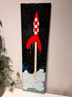 Tintin en émail, on a marché sur la lune, Enlèvement, Tintin, Comme neuf, Image, Affiche ou Autocollant