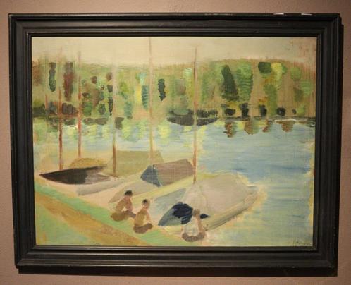 Groot Hongaars olieverfpaneel, Antiek en Kunst, Kunst | Schilderijen | Klassiek, Ophalen of Verzenden