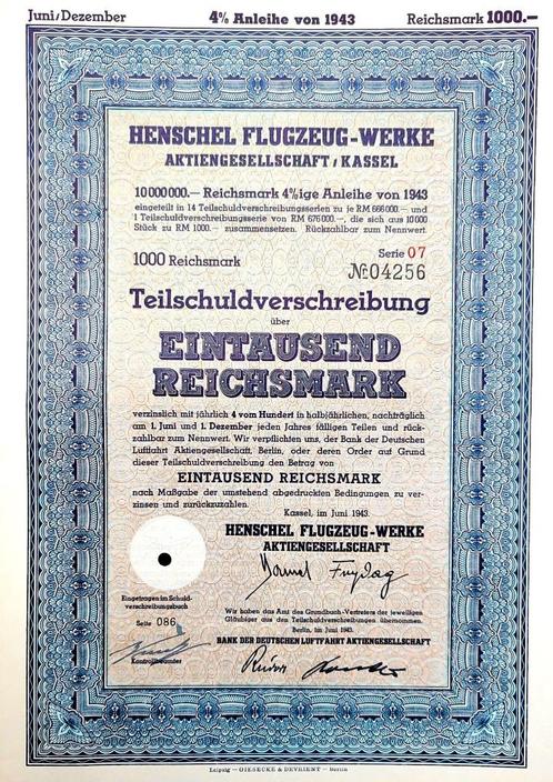 Henschel Flugzeug-Werke 1943, Verzamelen, Militaria | Tweede Wereldoorlog, Luchtmacht, Ophalen of Verzenden