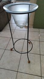 Staander met glazen vaas, Huis en Inrichting, Ophalen of Verzenden