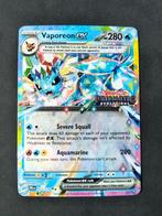 Vaporeon Prismatic Evolutions - stamped promo, Hobby en Vrije tijd, Ophalen of Verzenden, Zo goed als nieuw, Losse kaart, Foil