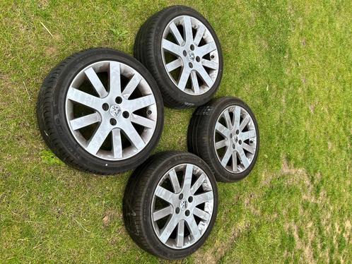 Peugeot 207 17” pitlane velgen met banden, Auto-onderdelen, Banden en Velgen, Banden en Velgen, Zomerbanden, 17 inch, 205 mm, Ophalen
