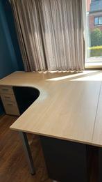 Hoekbureau hout met kast met schuifjes, Huis en Inrichting, Ophalen, Gebruikt