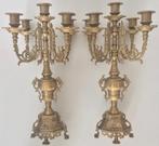 Twee Franse goudkleurige kandelaars, Enlèvement ou Envoi, Cuivre ou Bronze
