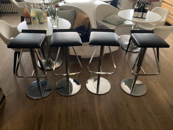 4 barkrukken Belga Queen, Huis en Inrichting, Barkrukken, Zo goed als nieuw, In hoogte verstelbaar, Ophalen of Verzenden