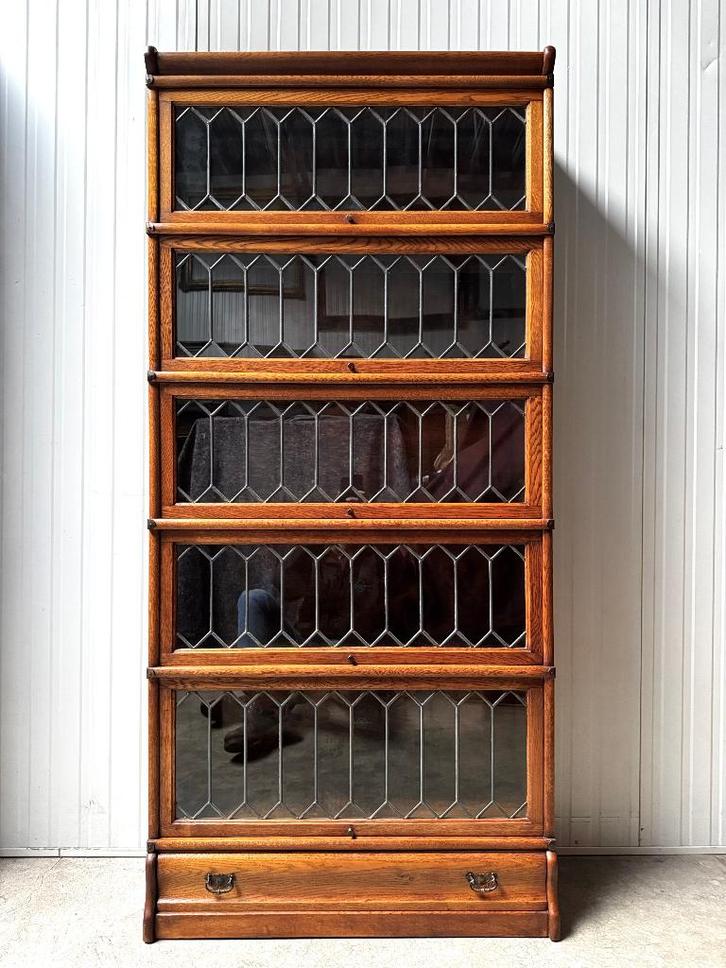 antieke GLAS-IN-LOOD Globe Wernicke BOEKENKAST vitrinekast, Antiek en Kunst, Antiek | Kantoor en Zakelijk, Ophalen of Verzenden