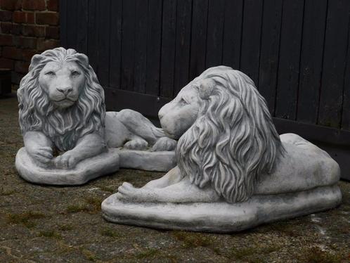 tuinbeeld , leeuw , vredige leeuwen, Tuin en Terras, Tuinbeelden, Nieuw, Steen, Ophalen of Verzenden