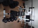 Multifunctioneel fitniss toestel met meer dan 150kg schijven, Sport en Fitness, Ophalen, Benen, Krachtstation, Zo goed als nieuw