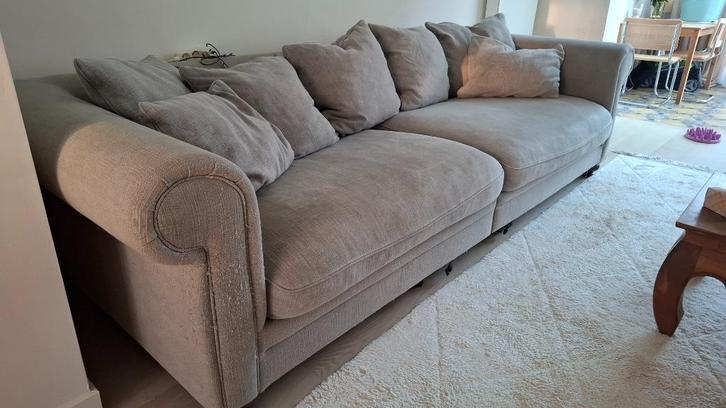 Grijze zetel 3.5p, Huis en Inrichting, Zetels | Zetels, Gebruikt, Rechte bank, Vierpersoons of meer, 250 tot 300 cm, 100 tot 125 cm