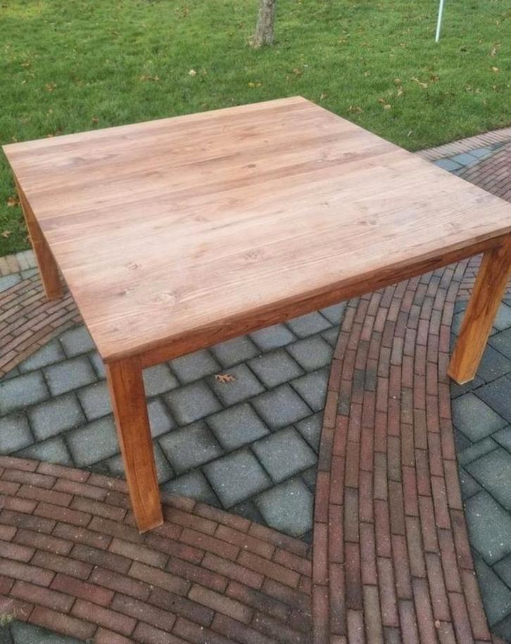 Teak eettafel, Huis en Inrichting, Tafels | Eettafels, Vierkant, Ophalen of Verzenden