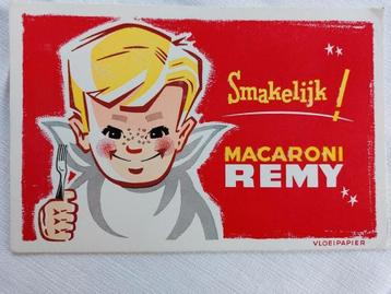 Vloeipapier met reclame Macaroni Remy