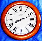 Horloge murale VEDETTE ronde bois foncé, quartz, 28 cm NEUVE, Huis en Inrichting, Ophalen of Verzenden, Nieuw, Analoog, Wandklok