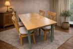 Houten eettafel met 4 stoelen – landelijk & tijdloos, Huis en Inrichting, Ophalen