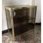 Vintage 2-deurs metalen Vitrinekast 1960, Huis en Inrichting, Kasten | Vitrinekasten, Ophalen, 50 tot 100 cm, Glas, Minder dan 100 cm