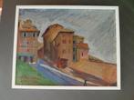 GESIGNEERD ITALIAANS OLIEVERFSCHILDERIJ UIT HET MIDDEN VAN D, Antiek en Kunst, Verzenden