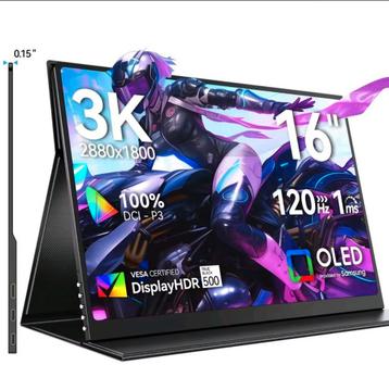 16" 3K (2880x1800p) Portable OLED Gaming Monitor 120Hz beschikbaar voor biedingen