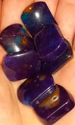 lot kralen 7 grote paarse agaat blokjes, Enlèvement ou Envoi, Neuf, Perle