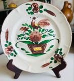 Assiette au coq, faïence de l Est, 18eme s
