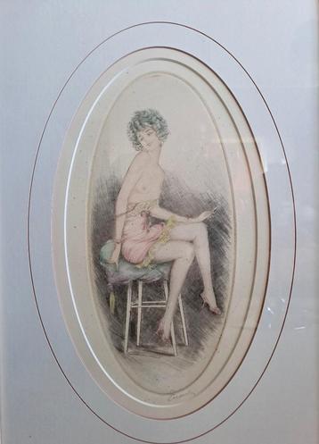 Charmante erotische gravure - Rond 1930 beschikbaar voor biedingen