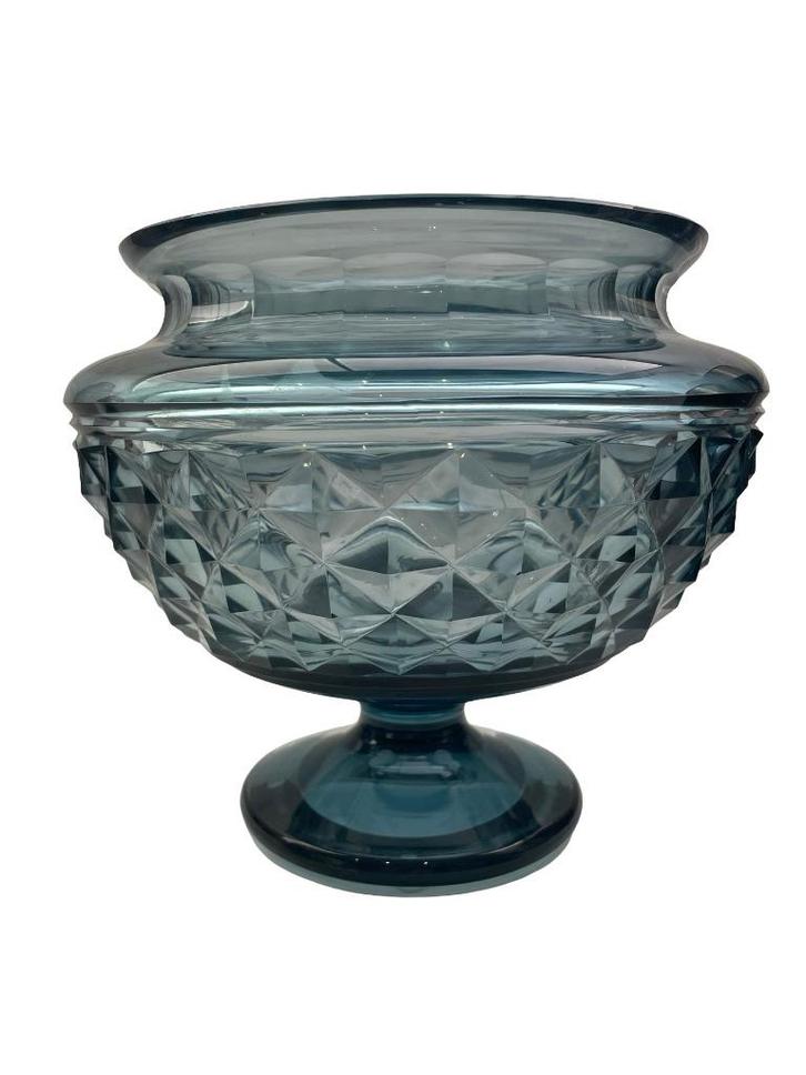 Val Saint Lambert blauwe Pompeii Floralies vaas 1926, Antiek en Kunst, Antiek | Glaswerk en Kristal, Ophalen of Verzenden