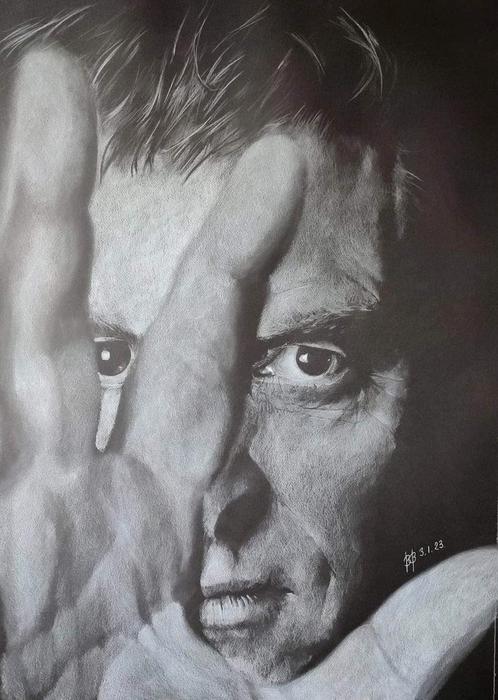 Dessins crayon blanc sur fond noir, Antiek en Kunst, Kunst | Tekeningen en Fotografie, Ophalen