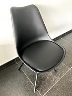 Stoel - lederlook zwart, Vijf, Zes of meer stoelen, Metaal, Zo goed als nieuw, Modern / Hedendaags