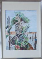 AN HOFKENS / CARNAVAL VENETIE / OLIEVERF / 73x53cm / KADER, Antiek en Kunst, Kunst | Schilderijen | Modern, Ophalen