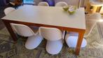 eetttafel (combinatie met melkglazen bovenblad), 150 à 200 cm, Cinq personnes ou plus, Comme neuf, Enlèvement