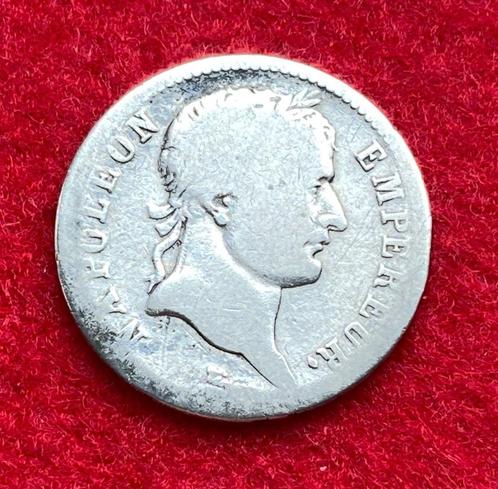 Zeldzame zilveren munt van 1 Franse frank uit 1810, Antiek en Kunst, Antiek | Zilver en Goud, Zilver, Ophalen of Verzenden