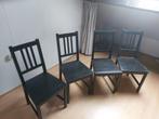 4 zwarte stoelen IKEA met gebruiksporen, Huis en Inrichting, Stoelen, Ophalen, Gebruikt