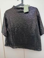 NEW H&M pailletten M shirt zwart, Kleding | Dames, Maat 38/40 (M), H&M, Zwart, Ophalen of Verzenden