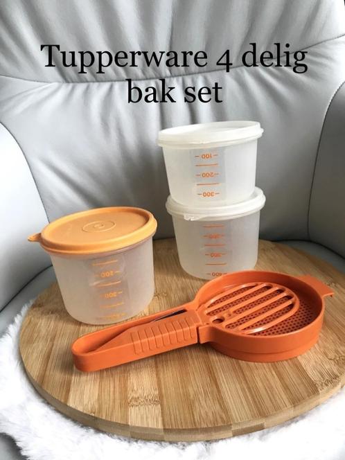 Tupperware 4 delig bakset nieuw, Huis en Inrichting, Keuken | Tupperware, Nieuw, Overige typen, Wit, Oranje, Verzenden
