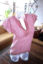 puur roze/wit bollig gestipt T-shirt maat M, Flair, Manches courtes, Taille 38/40 (M), Rouge