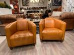 Aviator fauteuils Camel piloten stoel chesterfield cognac, Huis en Inrichting, Fauteuils, Ophalen of Verzenden, Nieuw, Leer