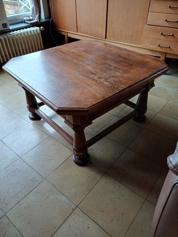 Houten salontafel met lade., Huis en Inrichting, Tafels | Salontafels, Gebruikt, Ophalen